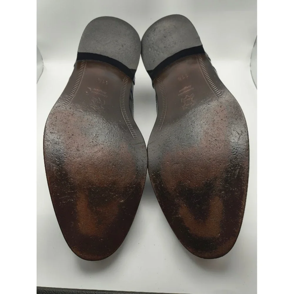 Stafford Cap Toe Oxford Mens 11.5‎ Black Leather Dress Shoes Brogue Detail